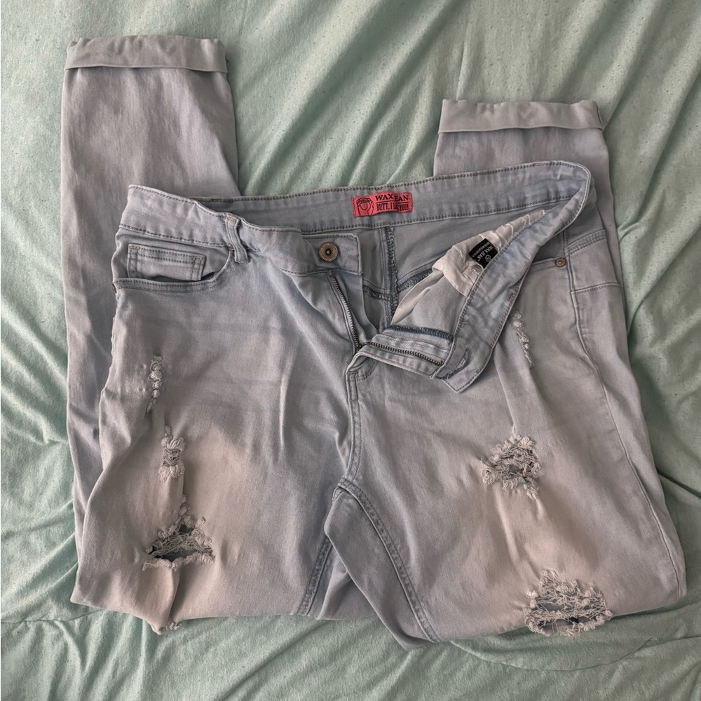 Light Blue Distressed Women's Jeans